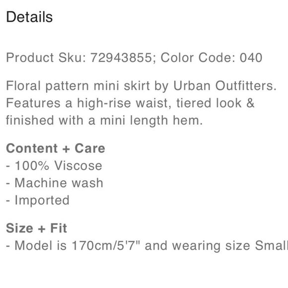Urban Outfitters Maisie Floral Tiered Mini Skirt Medium - Picture 3 of 5